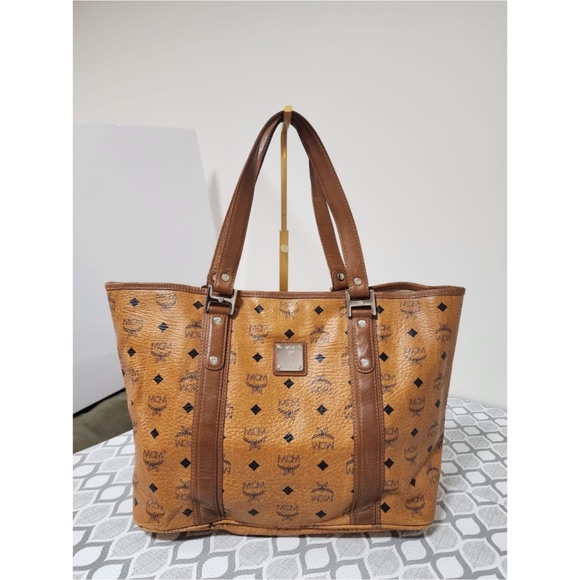 Authentic MCM Visestos Shopping Tote Bag Brown - Picture 1 of 11